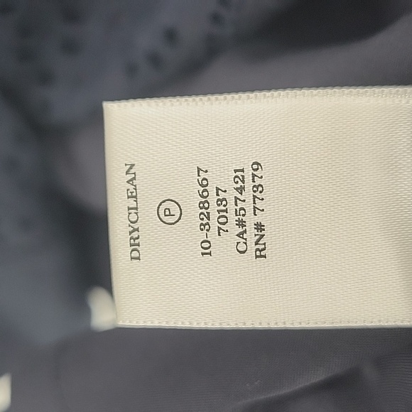 Ann Taylor Navy Embroidered Eyelet Sheath Dress size 14 - Picture 8 of 9